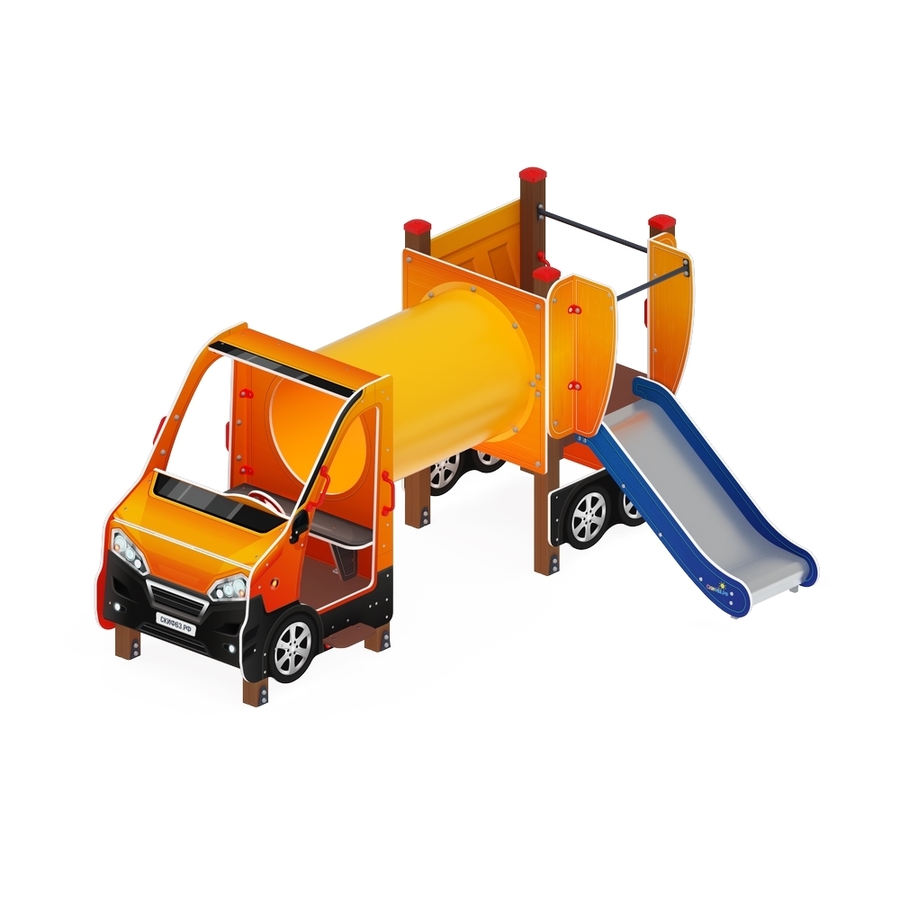 Детский игровой комплекс «Машинка с горкой 2» ДИК 1.03.1.03-01  - купить в {CITY_NAME_PP} 
