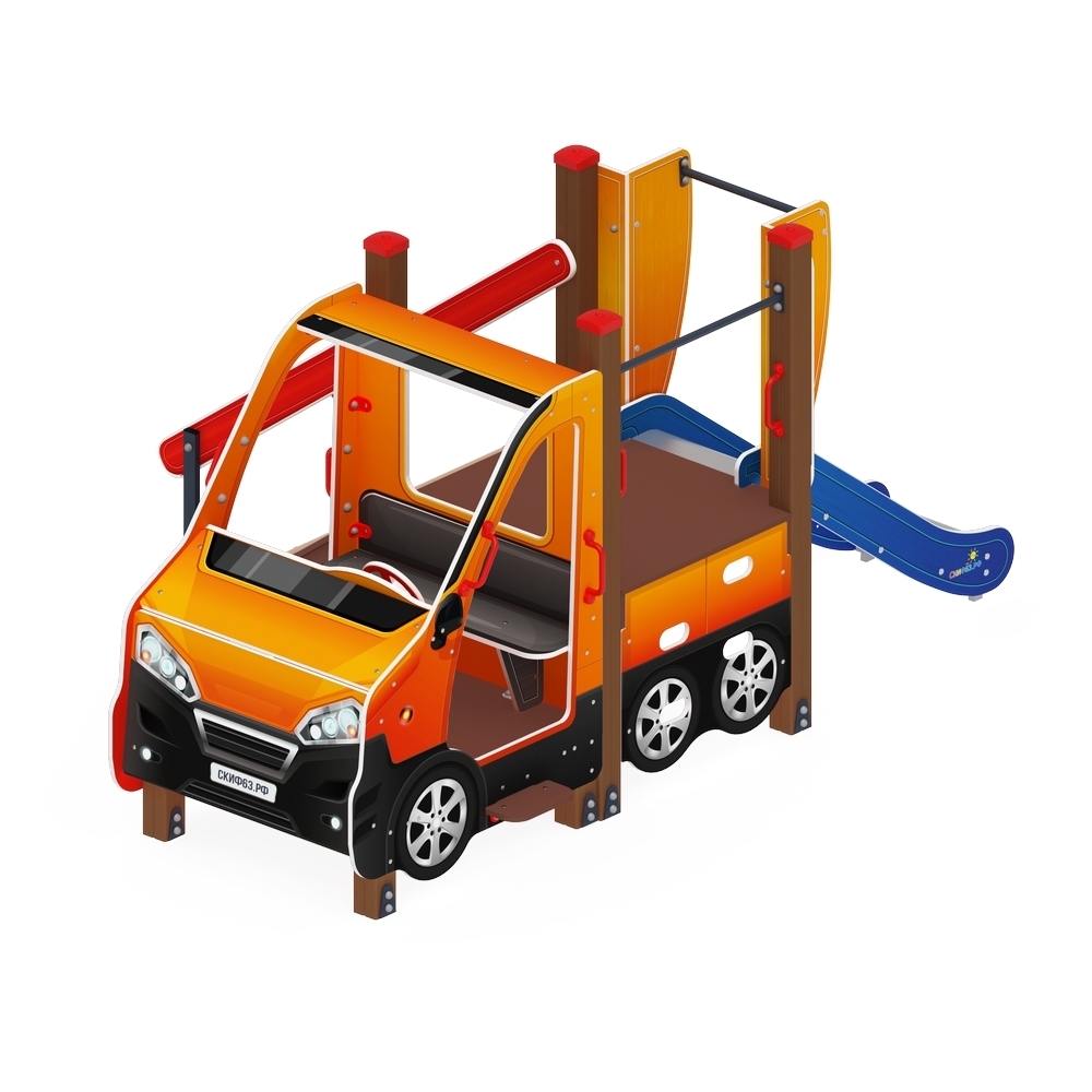 Детский игровой комплекс «Машинка с горкой 2» ДИК 1.03.1.04-01  - купить в {CITY_NAME_PP} 
