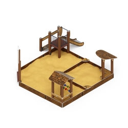 Песочный дворик с горкой ИО 6.01.05-02 (коричневый) - фото, описание, цена