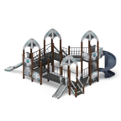 Детский игровой комплекс «Космопорт (серый) (винтовой скат)» ДИК 2.14.02-01 Н=750 - фото, описание, цена