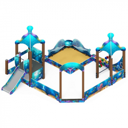 Песочный дворик с горкой Морской - ИО 6.17.01-01 H=750