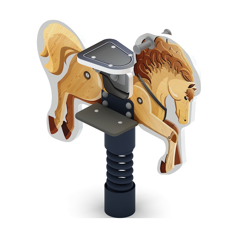 Лошадка 6 (Деревянный конь) - Качалка на пружине - ИО 22.01.13-04.И1 - фото, описание, цена