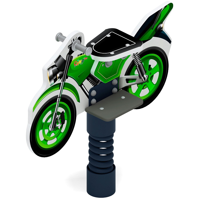 Мотоцикл (зеленый) - Качалка на пружине - ИО 22.03.01-01.И1 