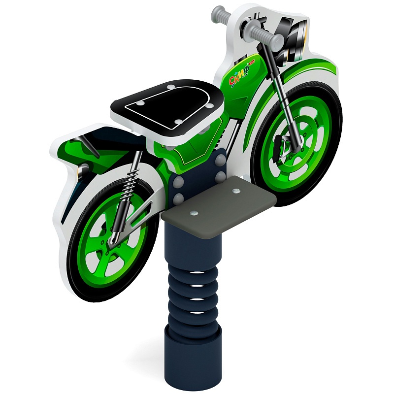 Мотоцикл (зеленый) - Качалка на пружине - ИО 22.03.01-01.И1 от skifpro.kz - От официального дилера СКИФ в Казахстане. 
