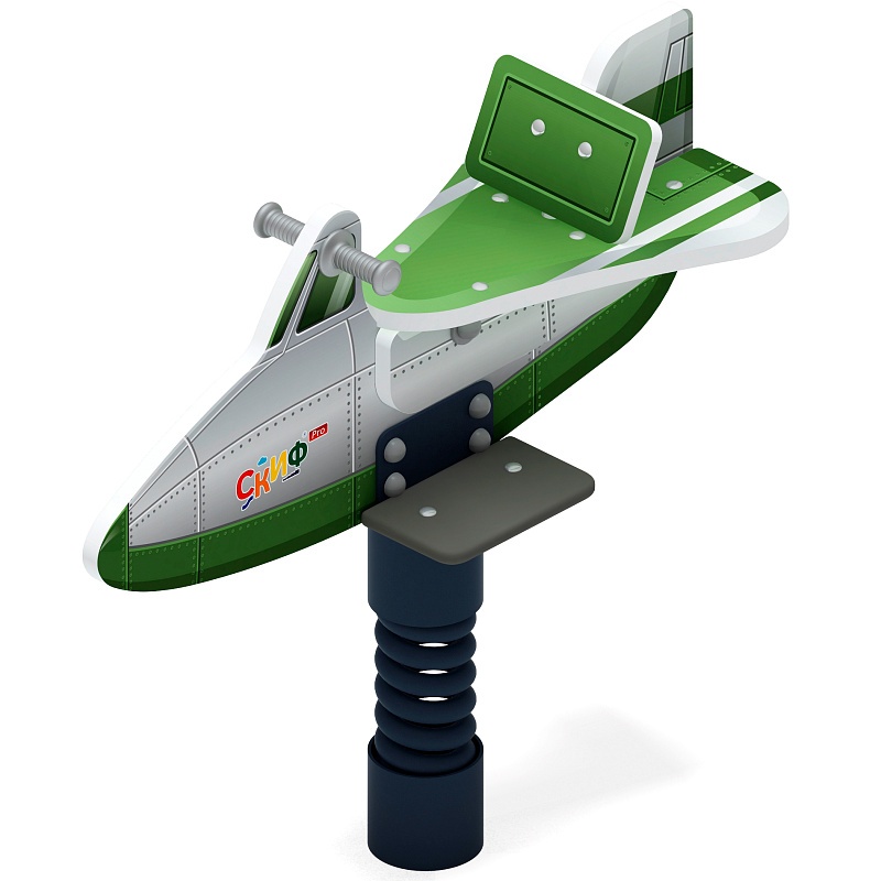 Самолетик (зеленый) - Качалка на пружине - ИО 22.03.02-01.И1 