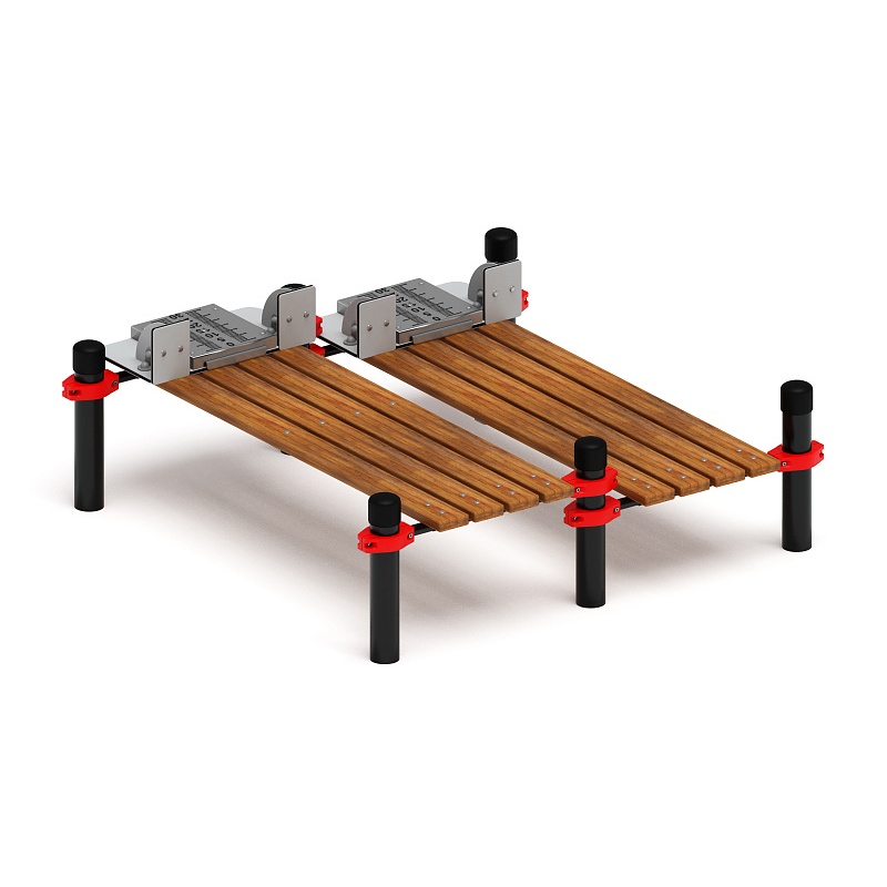 Воркаут 89. Гимнастическая скамья двойная из наклона положения сидя с линейкой (красный) ВТ 01.11-01 от skifpro.kz - От официального дилера СКИФ в Казахстане. 