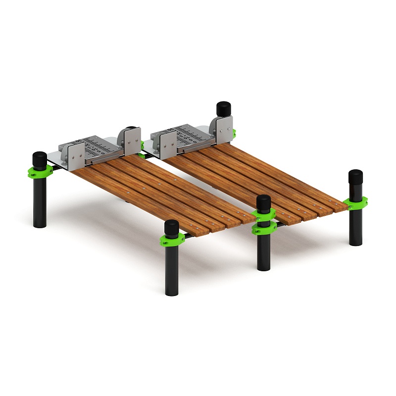 Воркаут 89. Гимнастическая скамья двойная из наклона положения сидя с линейкой (зеленый) ВТ 01.11-02 от skifpro.kz - От официального дилера СКИФ в Казахстане. 