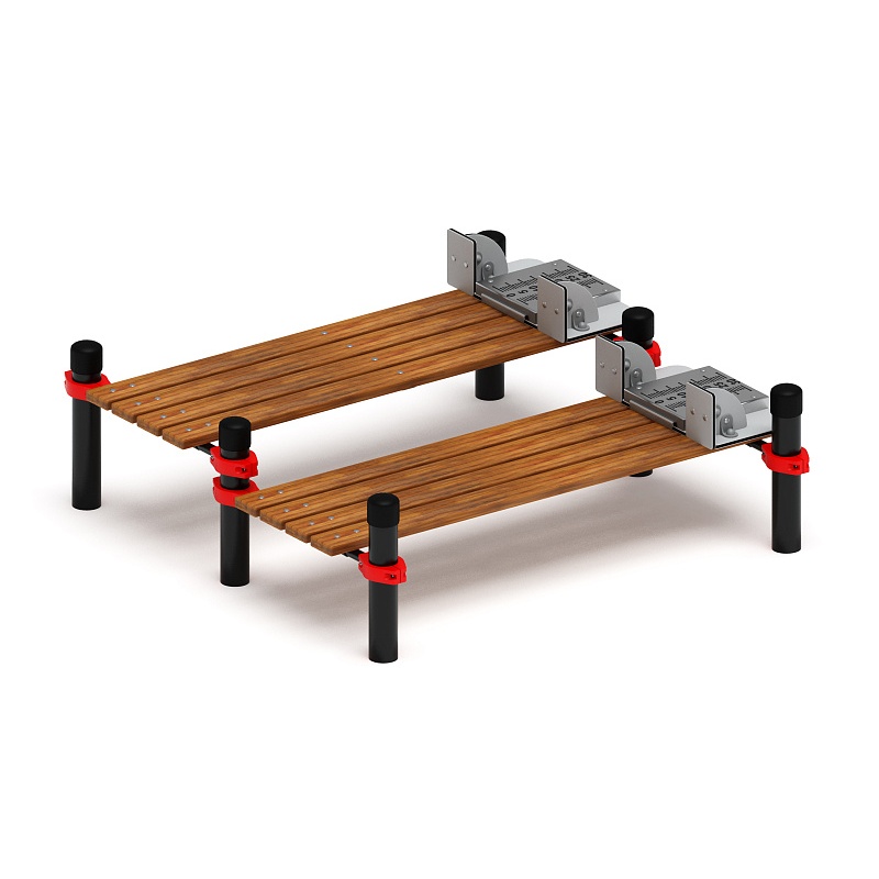 Воркаут 108. Гимнастическая скамья двойная из наклона положения сидя с линейкой (красный) ВТ 02.11-01 по цене 0 тенге, 