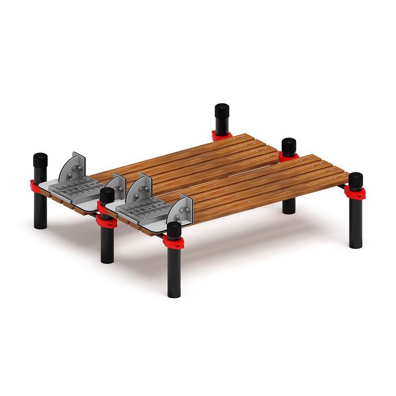 Воркаут 108. Гимнастическая скамья двойная из наклона положения сидя с линейкой (красный) ВТ 02.11-01 - фото, описание, цена