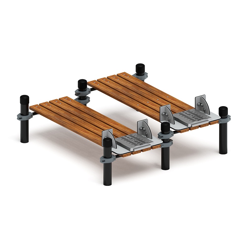 Воркаут 108. Гимнастическая скамья двойная из наклона положения сидя с линейкой (серый) ВТ 02.11-03 