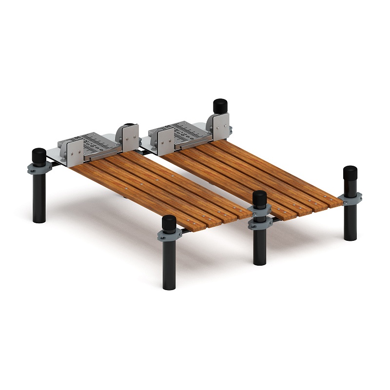 Воркаут 108. Гимнастическая скамья двойная из наклона положения сидя с линейкой (серый) ВТ 02.11-03 от skifpro.kz - От официального дилера СКИФ в Казахстане. 